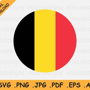 Belgium Round Flag SVG - Belgian Circle Banner, National Circular ...