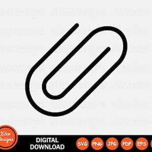 May include: A black and white outline of a paperclip. The paperclip is a common office supply used to hold papers together.