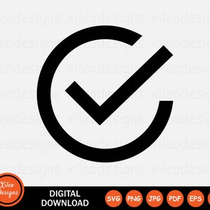 May include: Black and white checkmark icon inside a circle. Digital download available in SVG, PNG, JPG, PDF, EPS, and AI formats.