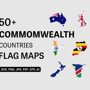 Commonwealth Vlag Kaarten SVG Bundel, Lidstaten Land Nationale Grens Grens Overzicht Geografie Atlas Vector Icon- eps ai png jpg pdf