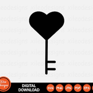 以下が含まれることがあります： ハート型の頭部を持つ黒い鍵。鍵は、シンプルなデザインで、弓が1つと、短くてまっすぐなシャフトがあります。