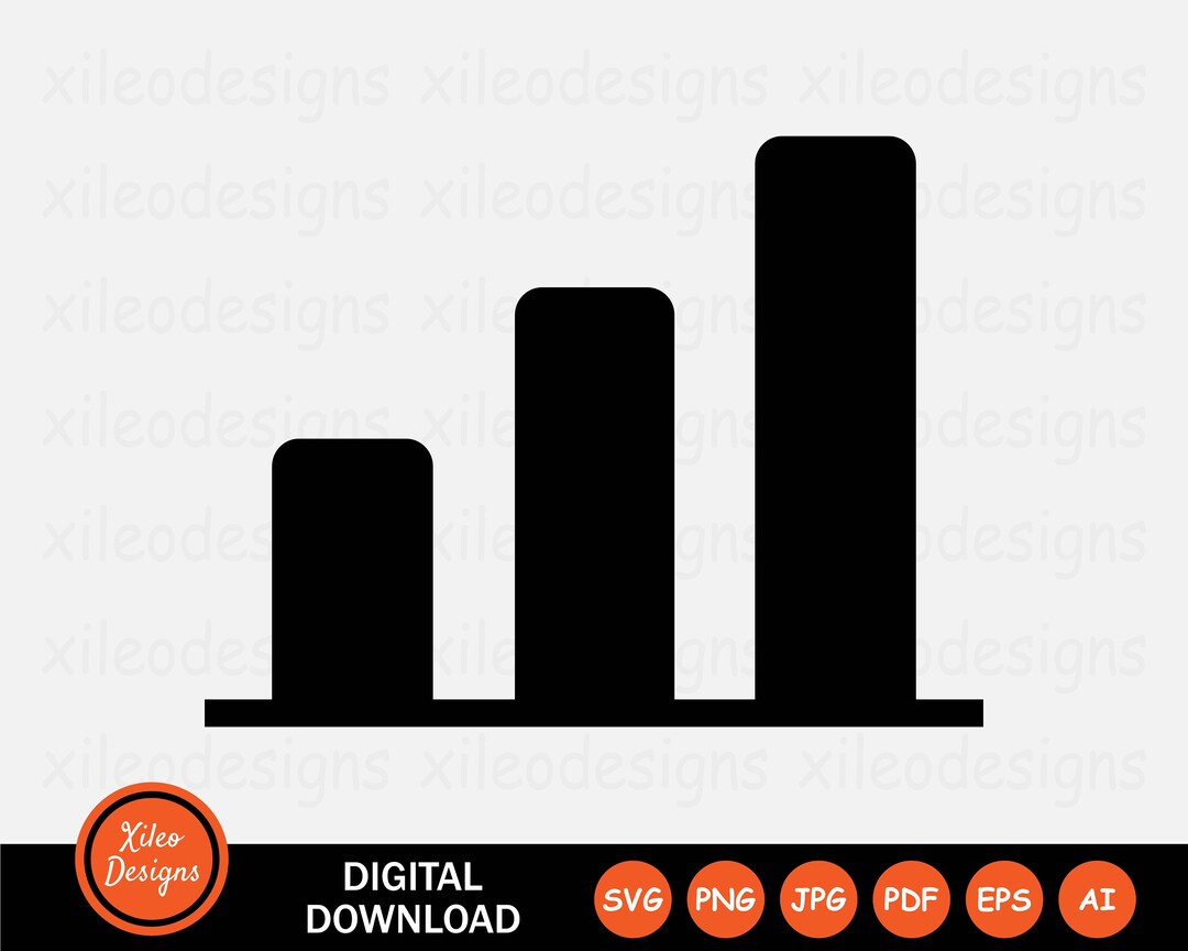 Bar Graph Chart Icon SVG Growth Progress Increase Grow Digital Download ...