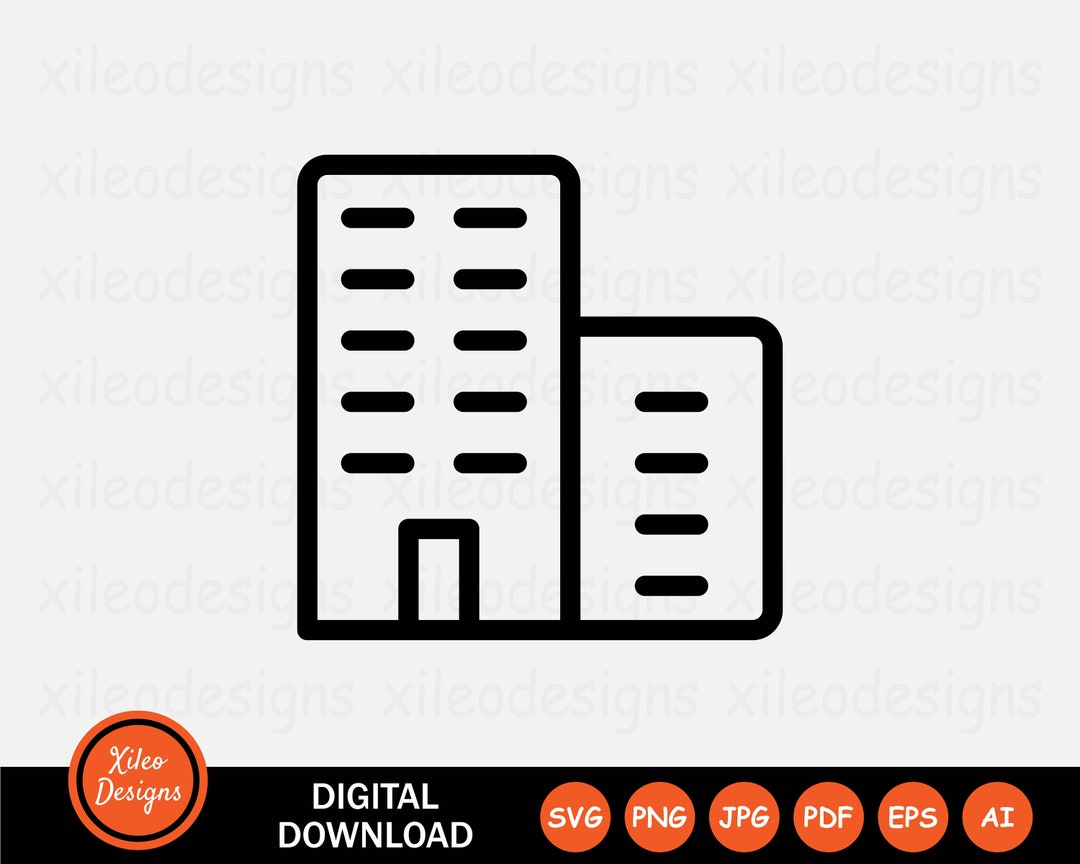 Buildings Line Icon SVG - Building Office Blocks Apartment Skyscrapers ...