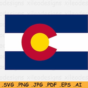 Colorado Flag SVG - CO USA U.S State Banner, Cricut Cut File, États-Unis d’Amérique, Clipart Vector Graphic - eps ai png jpg pdf