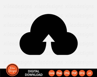 Icône de téléchargement cloud SVG - stockage de mise à jour du serveur données sans fil base de données symbole signe Clipart Cricut vecteur téléchargement numérique png jpg pdf eps ai