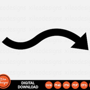 May include: Black curved arrow pointing to the left. The arrow is a digital download available in SVG, PNG, JPG, PDF, EPS, and AI formats.