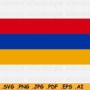 Op de afbeelding: De vlag van Armenië, een horizontale driekleur met rode, blauwe en oranje strepen.