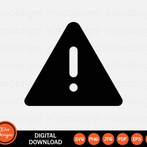 Alert Triangle Icon SVG Caution Beware Sign Signal Safety Danger Hazard Graphic Clipart Vector Cricut Digital Download png jpg eps pdf ai