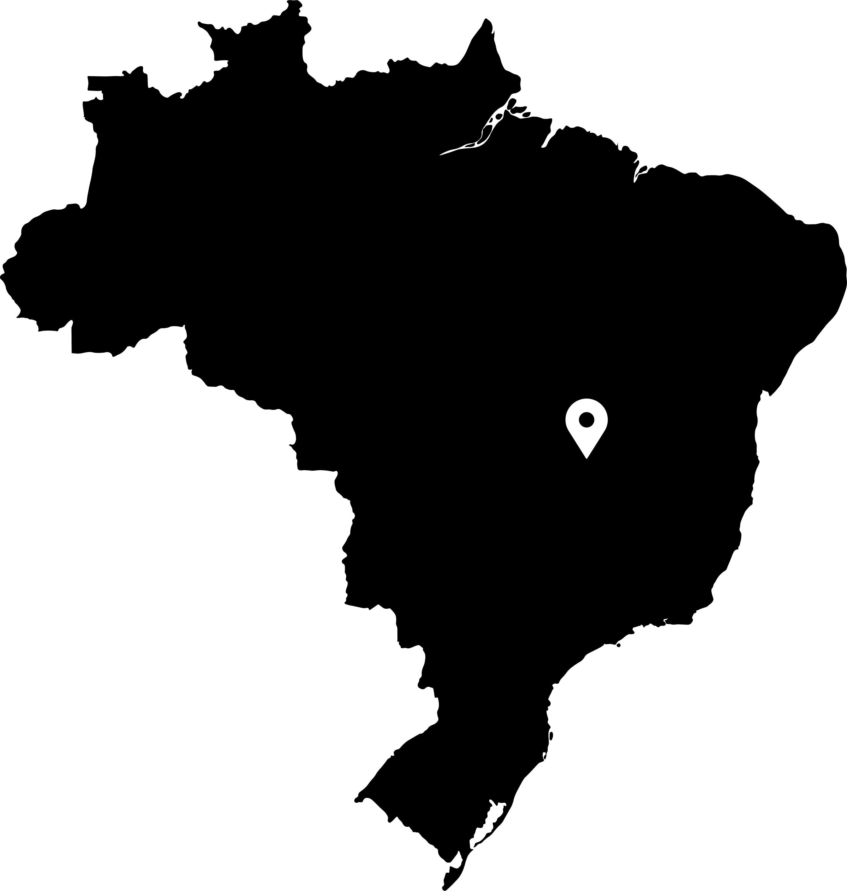 Brazil Locator Map - Country And Capital City Brasilia. Map Of