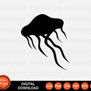 Kwallen pictogram SVG - kwallen dier water zee oceaan schepsel vector symbool teken grafische clipart Cricut digitaal uitgesneden png jpg eps pdf ai