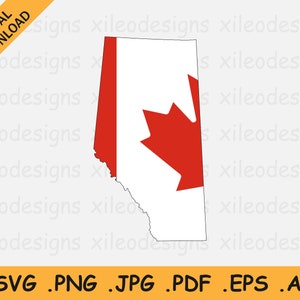 Alberta Karte Kanada Flagge SVG, Kanadier Provinz Banner Form Rand Rand Umriss, Cricut Cut Datei Vektor Clipart Icon, eps ai png jpg pdf