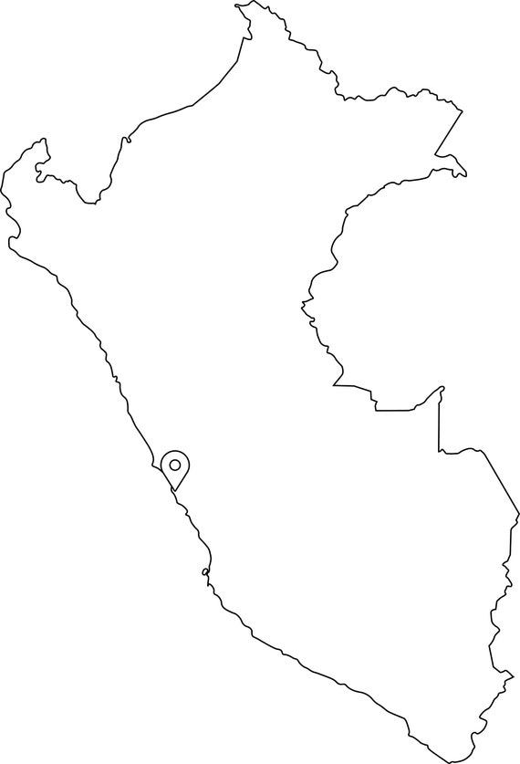 Blank Map Of Peru Lima Peru Map Capital City Country Location Pin Black White | Etsy