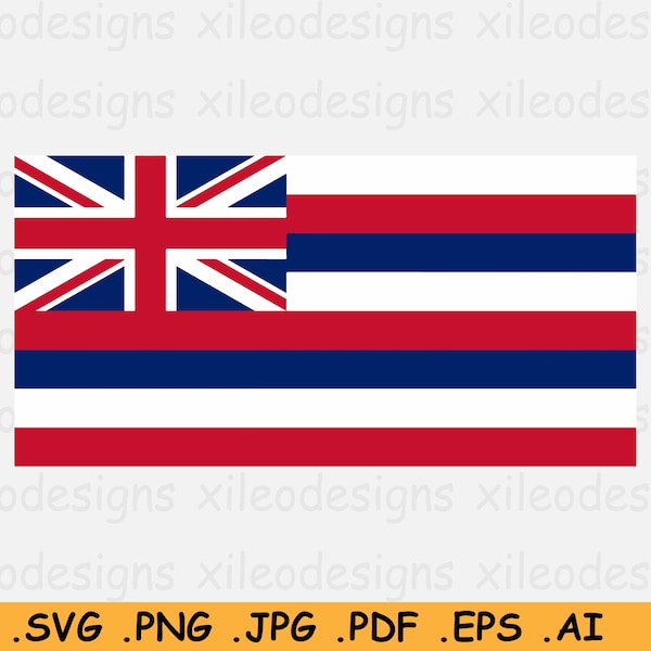 Hawaii Flag SVG, HI USA U.S State Banner, American United States of America Clipart Vector Graphic Icon Download - svg eps ai png jpg pdf