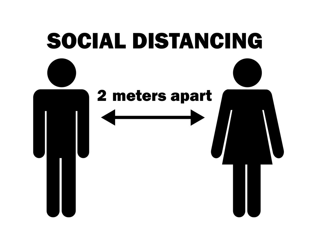 Social Distancing 2 M Two Meters Apart Away Man Woman 2m Distance Stick ...