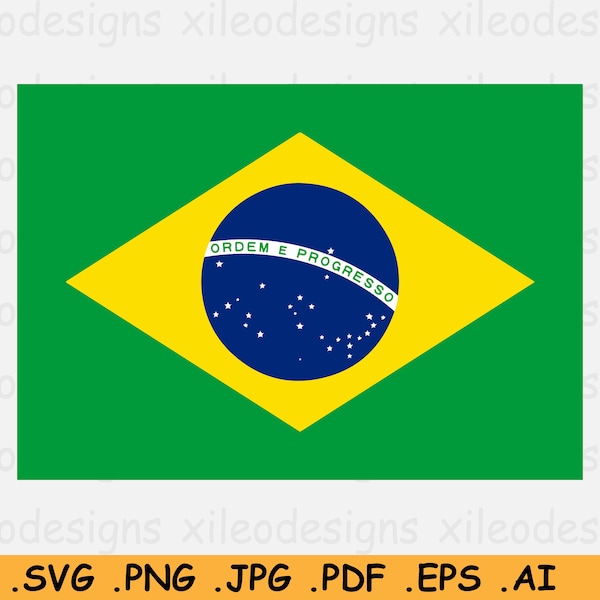 Brazil National Flag SVG, Brazilian Country National Banner, Cricut Cut File, Digital Download, Clipart Vector Graphic - eps ai png jpg pdf