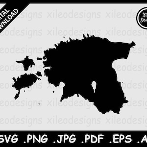 Estland Landkarte SVG, Estnisch Land National Border Border Border, Black Silhouette Cutout Cricut Cut File Vektor Icon, svg png jpg jpeg pdf ai eps