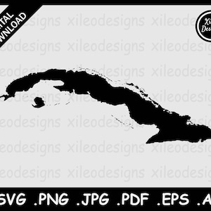 Kuba Karte SVG, Kuba Land Grenze, Schwarze Silhouette Cutout Cricut Cut File Vektor Icon, png jpg jpeg pdf ai eps