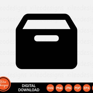 Ikona pudełka kontenera SVG Archiwum przechowywania Pakiet wysyłkowy Grafika wektorowa Clipart Znak Symbol Cricut Cyfrowe pobieranie Wektor png jpg eps pdf ai