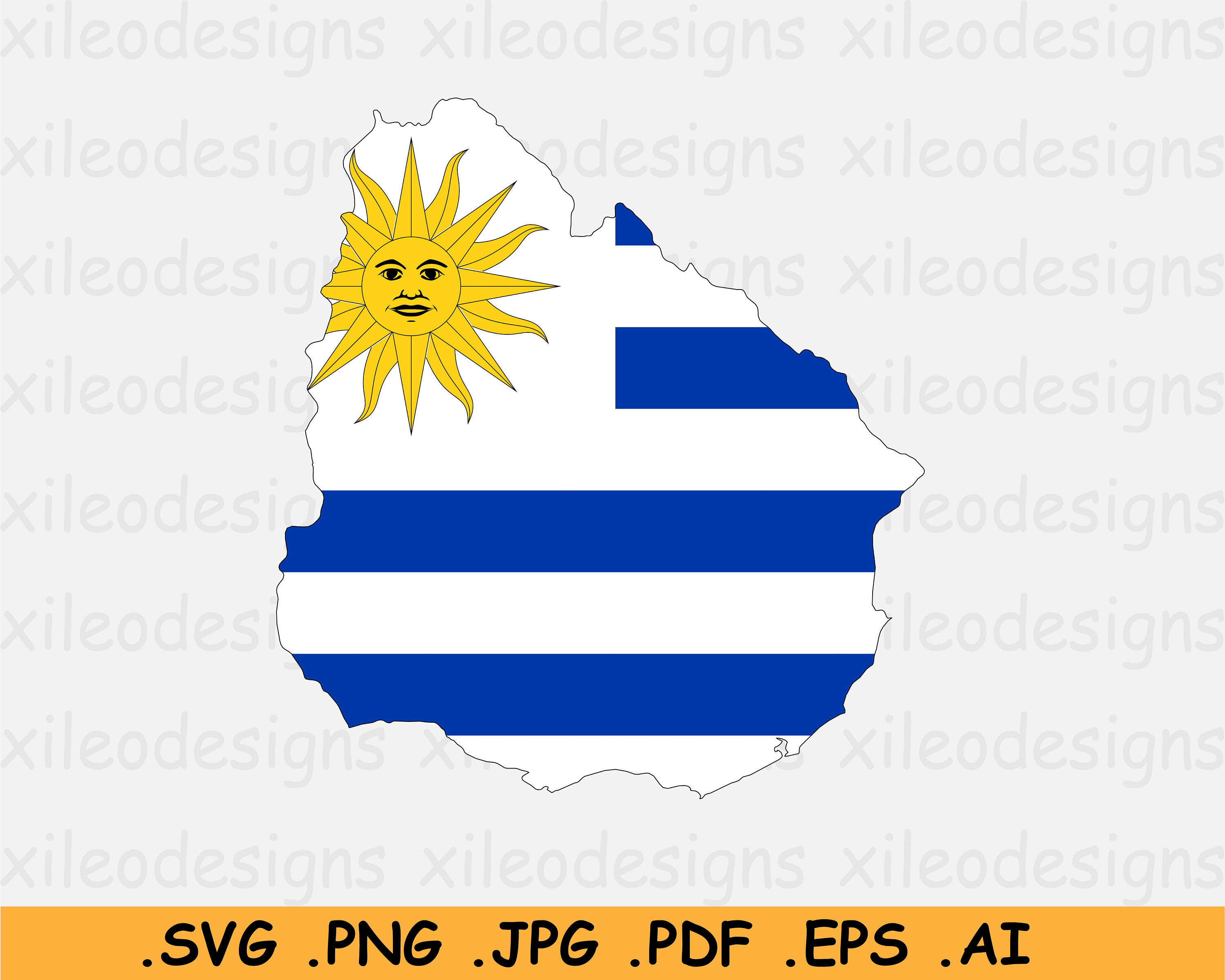 Uruguay Flag Map SVG Uruguayan Cricut Cut File Country | Etsy