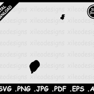 São Tomé und Príncipe Karte SVG, São Toméan National Land Grenze, Schwarze Silhouette Cricut Cut File Vektor, png jpg jpeg pdf eps ai