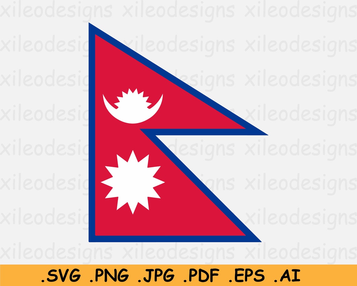 Nepal National Flag SVG, Nepalese Nation Country Banner, Cricut Cut ...