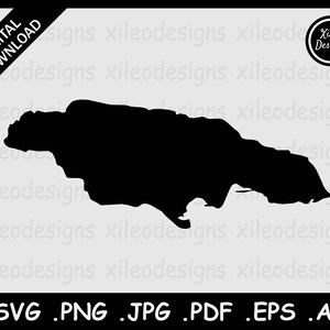 Jamaica Map SVG, Jamaican Country National Border Boundary, Black Silhouette Cut Cut File Vector Icon, svg png jpg jpeg pdf ai eps