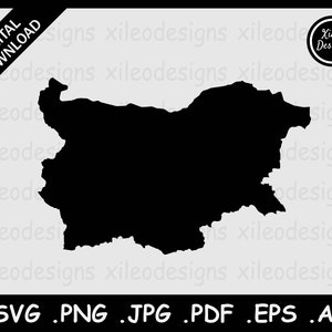 Bulgarien Landkarte SVG, Bulgarisches Land National Border Border Border, Black Silhouette Cutout Cricut Cut File Vektor Icon, png jpg jpeg pdf ai eps