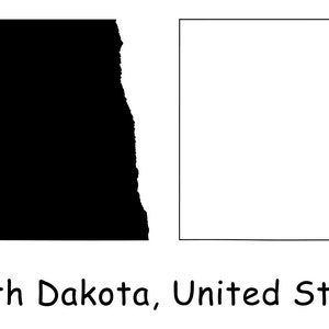 North Dakota Map SVG, ND USA United States of America us, Schwarz Weiß Silhouette Clipart Vektor Grafik Icon Banner, svg eps png jpg