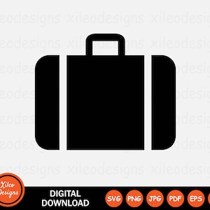 Bagage pictogram SVG koffer reizen hand draagtas bagage teken symbool grafische vector clipart Cricut digitale download vector png jpg eps pdf ai