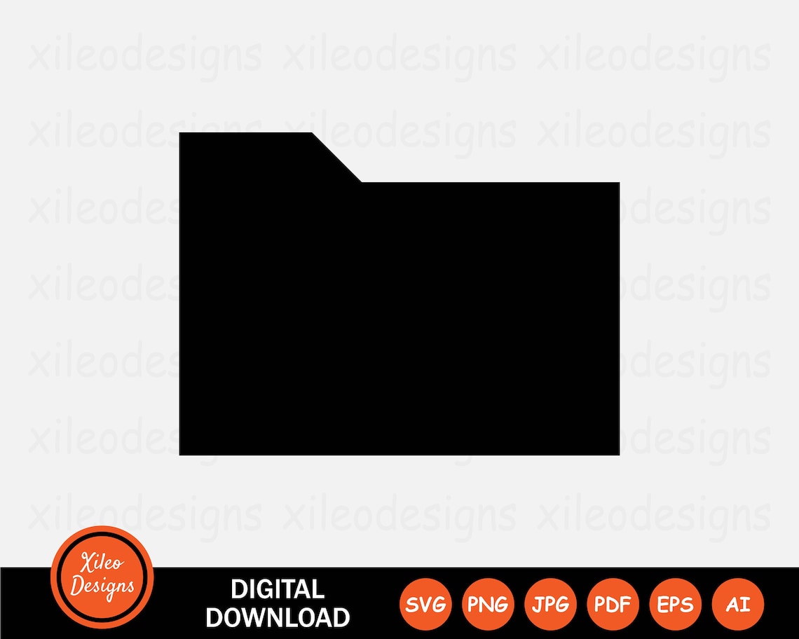 Folder Icon SVG File Document Archive Storage Data Black Shape Outline