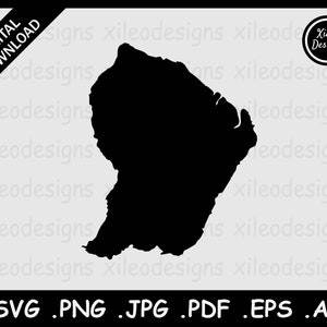 Mapa de guayana francesa SVG, frontera fronteriza de guayana francesa, silueta negra guayanesa francesa Cricut cut archivo vector icono, png jpg jpeg pdf eps ai