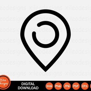 Position Pin Linie Symbol SVG GPS Position Position Mark Digitaler Download Vektor Zeichen Symbol Cricut Grafik Clipart Vektor png jpg eps ai pdf
