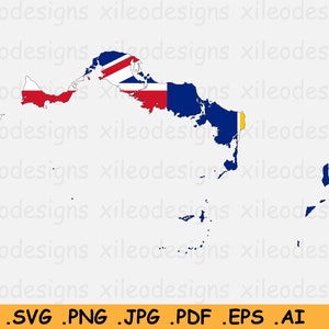 Turks en Caicos Vlag Kaart SVG - British Overseas Territory B.O.T., Border Boundary Shape Island, Cricut Cut File Clipart- eps ai png jpg pdf