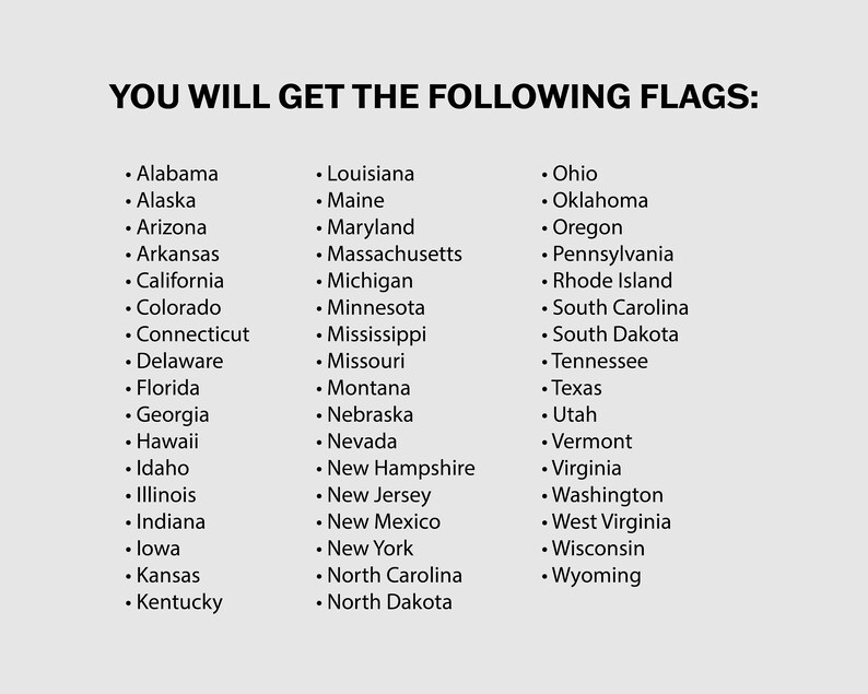 50 US States Heart Flags SVG Bundle Set United States USA Etsy