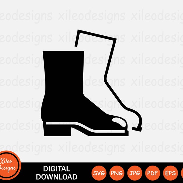 Bottes en caoutchouc SVG protection chaussures hautes chaussures bottes en caoutchouc signe symbole icône Clipart graphique vecteur Cricut téléchargement numérique png jpg eps pdf ai