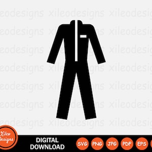 Puede incluir: Silueta negra y blanca de un mono con una cremallera en la parte delantera y un bolsillo en el lado izquierdo.