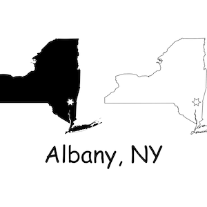 Stadtplan der Hauptstadt Von New York Ny auf der Us-Amerikanischen Stadtplan Vektor Silhouette Druckbar Digital Download Icon jpg svg png pdf eps ai