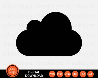 Nuage icône météo téléchargement stockage réseau serveur forme graphique vecteur Clipart signe symbole Cricut téléchargement numérique vecteur png jpg eps pdf ai