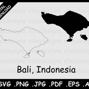 Bali Karte SVG, Landkarte Bali Indonesien Solid Outline Geography Atlas Border Border Island, Icon Sign Silhouette Circut cut png jpg pdf eps ai