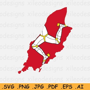 Isle of Man Flagge Karte SVG - britische Krone Abhängigkeit, Großbritannien Großbritannien, Insel Grenze Grenze Form, geschnitten Datei Clipart, eps ai png jpg pdf