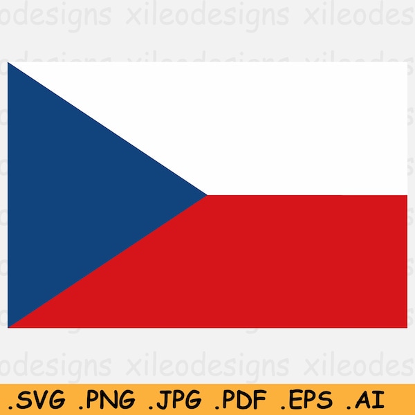 Czech Republic National Flag SVG, Czechia Nation Country Banner, Cricut Cut File Digital Download Clipart Vector Graphic- eps ai png jpg pdf