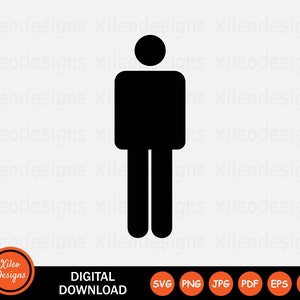 Stok figuur pictogram SVG man persoon stand karakter mensen grafische vector clipart teken symbool Cricut digitale download vector png jpg eps pdf ai