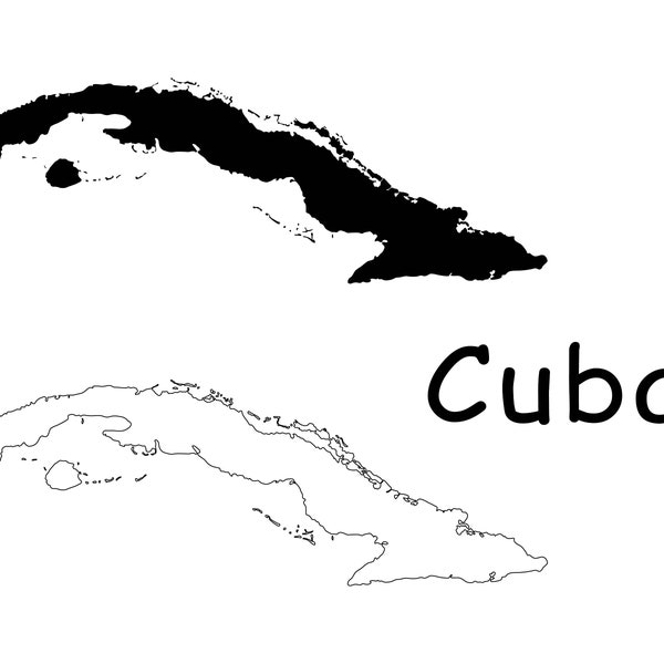 Map of Cuba Etsy