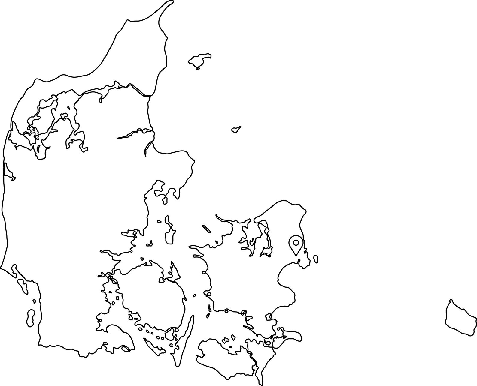 Copenhagen Denmark Map Capital City Country Location Pin Black | Etsy