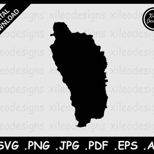 Dominica Mapa SVG, País Dominicano Frontera Nacional, Silueta Negra Recorte Cricut Archivo Vector Icono, png jpg jpeg pdf ai eps