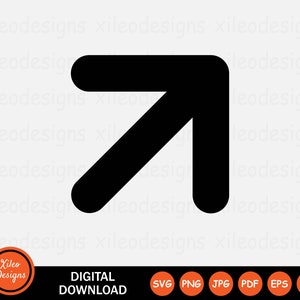 Pfeil oben rechts Symbol SVG Punkt Pointer Navigationshilfe png jpg eps ai pdf Digital Download Vektorgrafik Clipart Vektor Zeichen Symbol Cricut