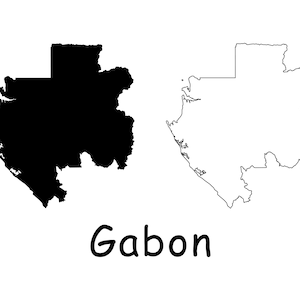 Karte von Gabun, Gabun Karte, detaillierte solide Umriss Landkarte von Gabun, sofortiger digitaler Download svg png eps ai