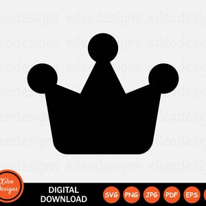 Op de afbeelding: Een zwarte kroon met vijf punten, een eenvoudig ontwerp voor een logo of pictogram.