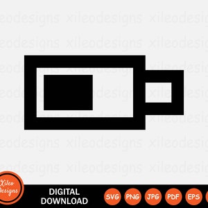 Batteriikon SVG Power Electric Level Cell Halv Laddare Tecken Symbol Grafik Vektor Clipart Cricut Digital Nedladdning Vektor png jpg eps pdf ai