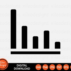 Staafdiagram grafiek pictogram SVG Business Finance marktgegevens grafische vector digitale download clipart teken symbool Cricut Vector png jpg eps ai pdf